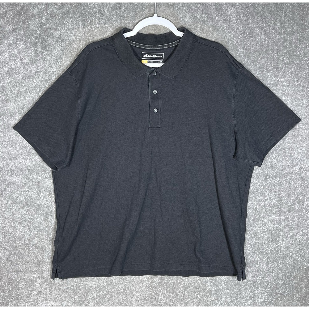 Eddie Bauer Travex Polo Shirt Mens Size 2XL Black Short Sleeve Casual Preppy